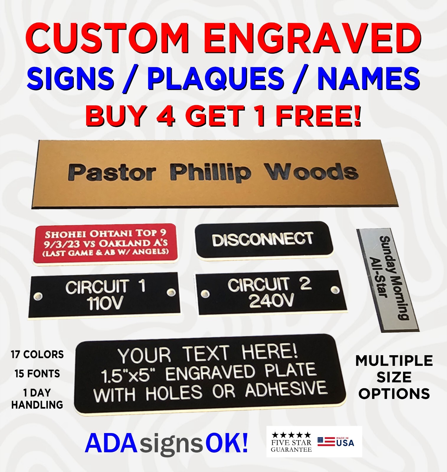 ENGRAVED SIGNS! Custom Name Plates, Plastic Labels, Office Door & Desk Plaques gallery