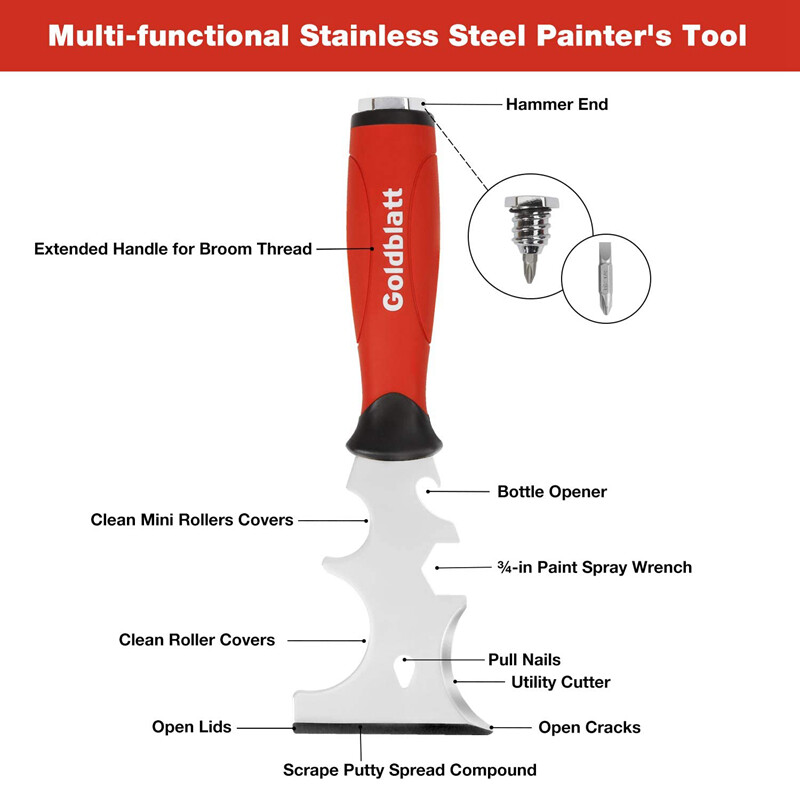 Goldblatt Drywall Hand Tool Kit Joint Knife Taping Knife Paniter Scraper Mud Pan gallery