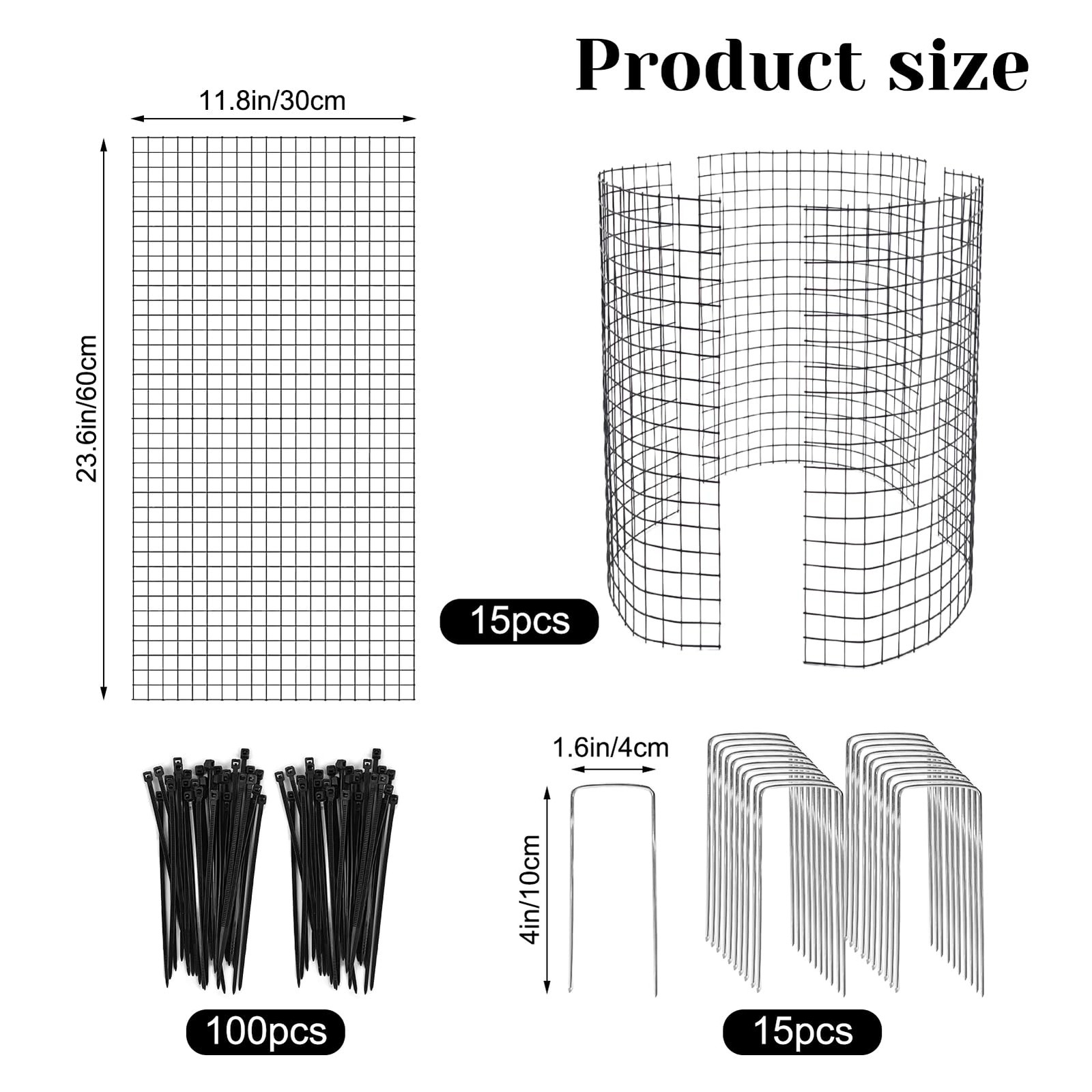 15 Pcs Large Wire Plant Protector from Animals, 5 Pack 24" H X 12" Dia Metal ... gallery