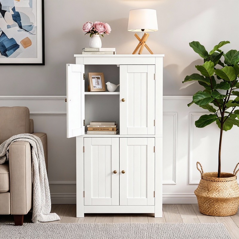 White MDF (Medium-Density Fiberboard) with vertical stripes, 60*30*110cm gallery