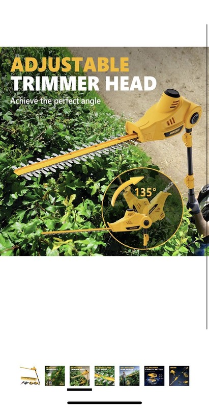20V MAX Pole Hedge Trimmer,Telescoping Pole Hedge Trimmer,with 2 Packs 2.0Ah ... gallery