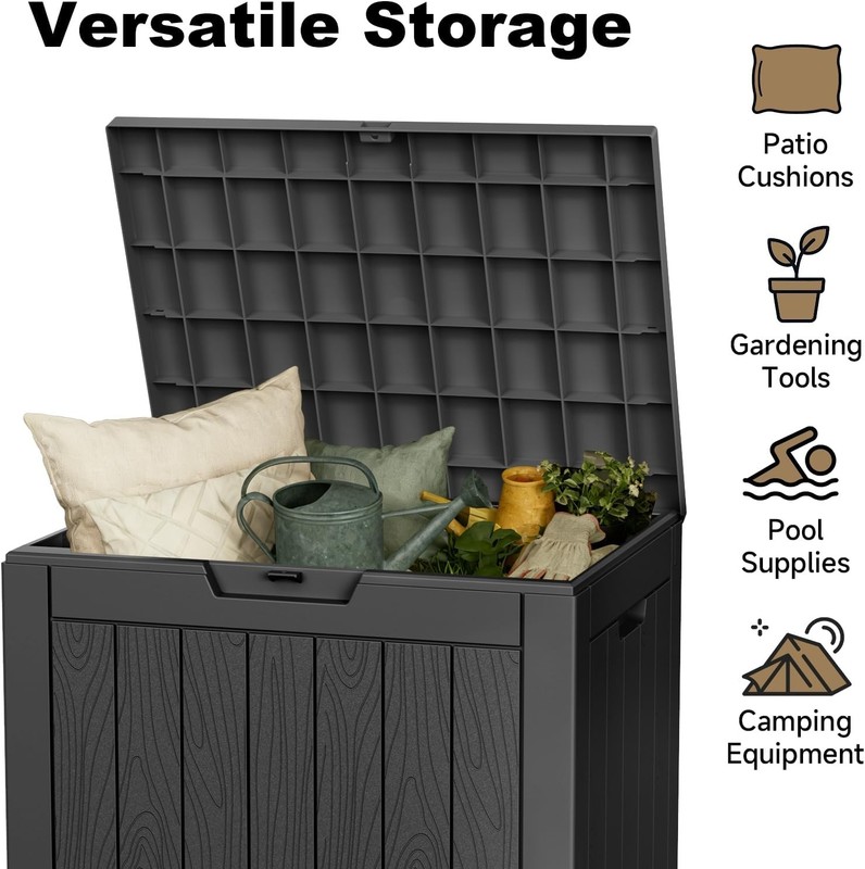 Sleek 30 Gallon Lockable Outdoor Storage Box – Waterproof and Easy to Assemble gallery