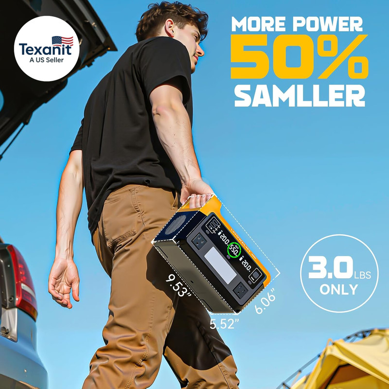 550W Power Station Compatible with Dewalt: Portable Generator DC 20V to AC 110- gallery