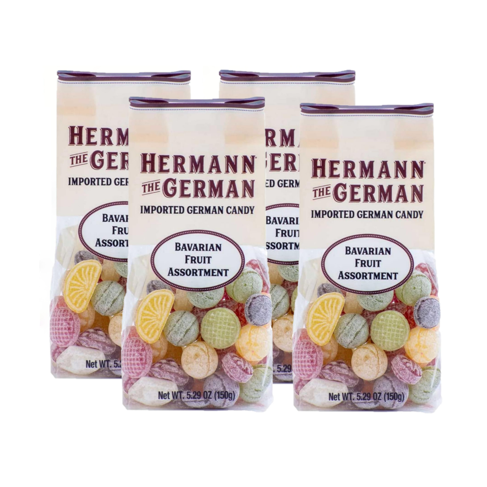 Hermann The German Bavarian Fruit Assortment Dye Free Christmas Hard Candy 4 pk gallery