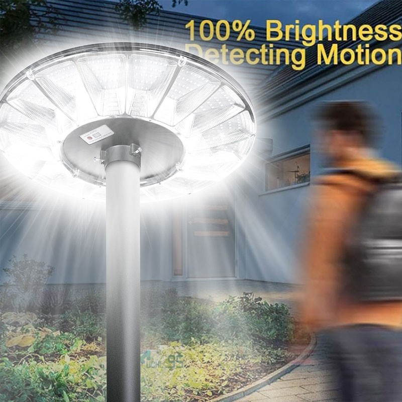 360° Round Solar Street Lights LED Flood Light Dusk to Dawn Motion Sensor Lamp gallery
