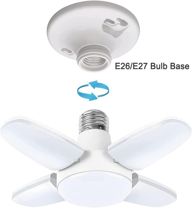 2-PACK E27 LED Garage Light Bulb Deformable Ceiling Fixture Lights Workshop Lamp gallery