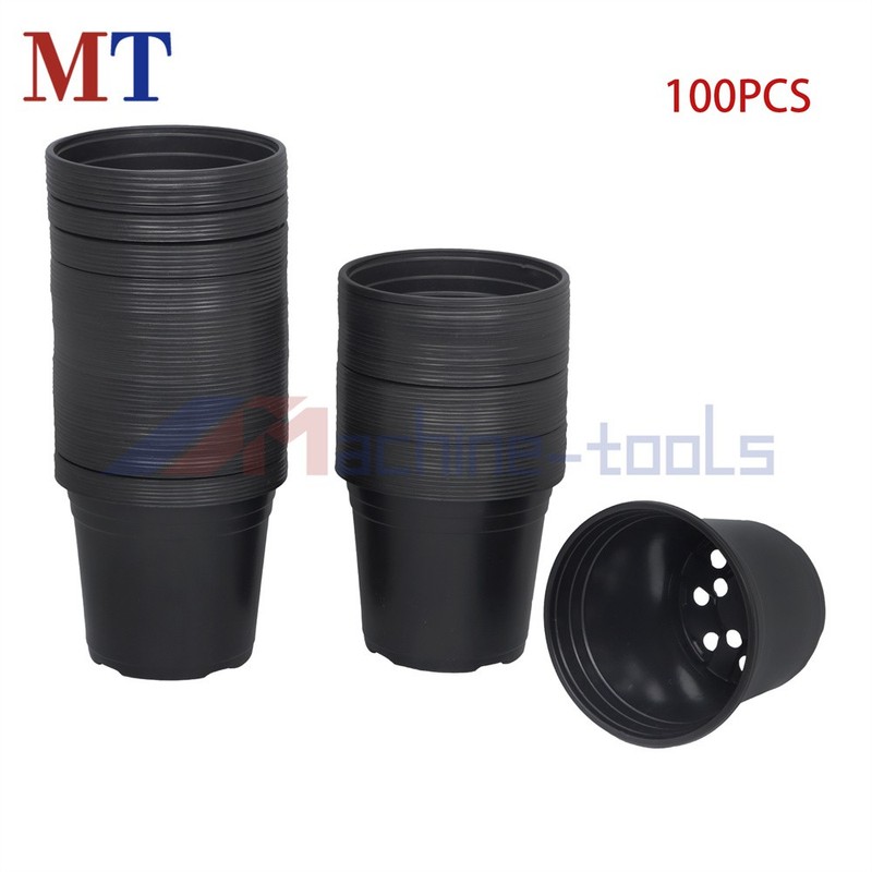 100 Pack 6 Inch Nursery Pots Plastic Plant Pots with Drainage Holes Flower Pots gallery