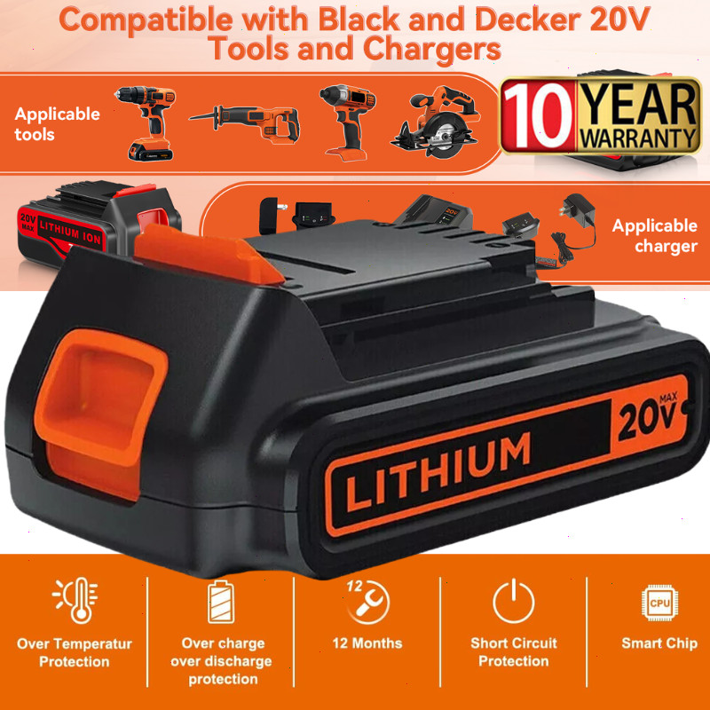 2/4Pack 20V Lithium-ion 1.5Ah Battery for BLACK DECKER 20 Volt LBXR20 LBX20 LB20 gallery