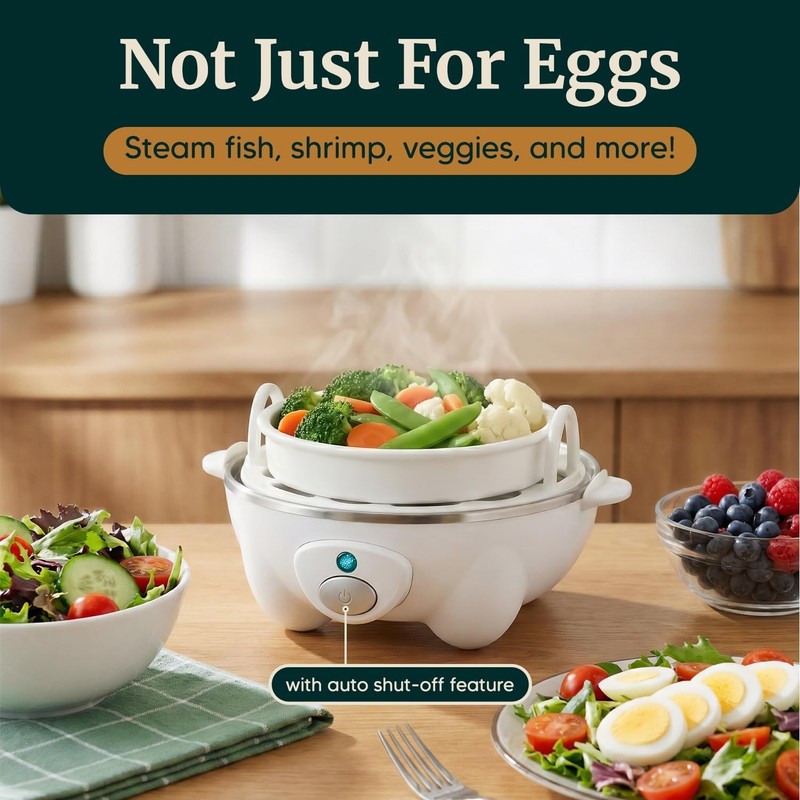Rapid Egg Cooker: 7-Egg Capacity, Easy Clean, BPA-Free for Healthy Breakfasts gallery