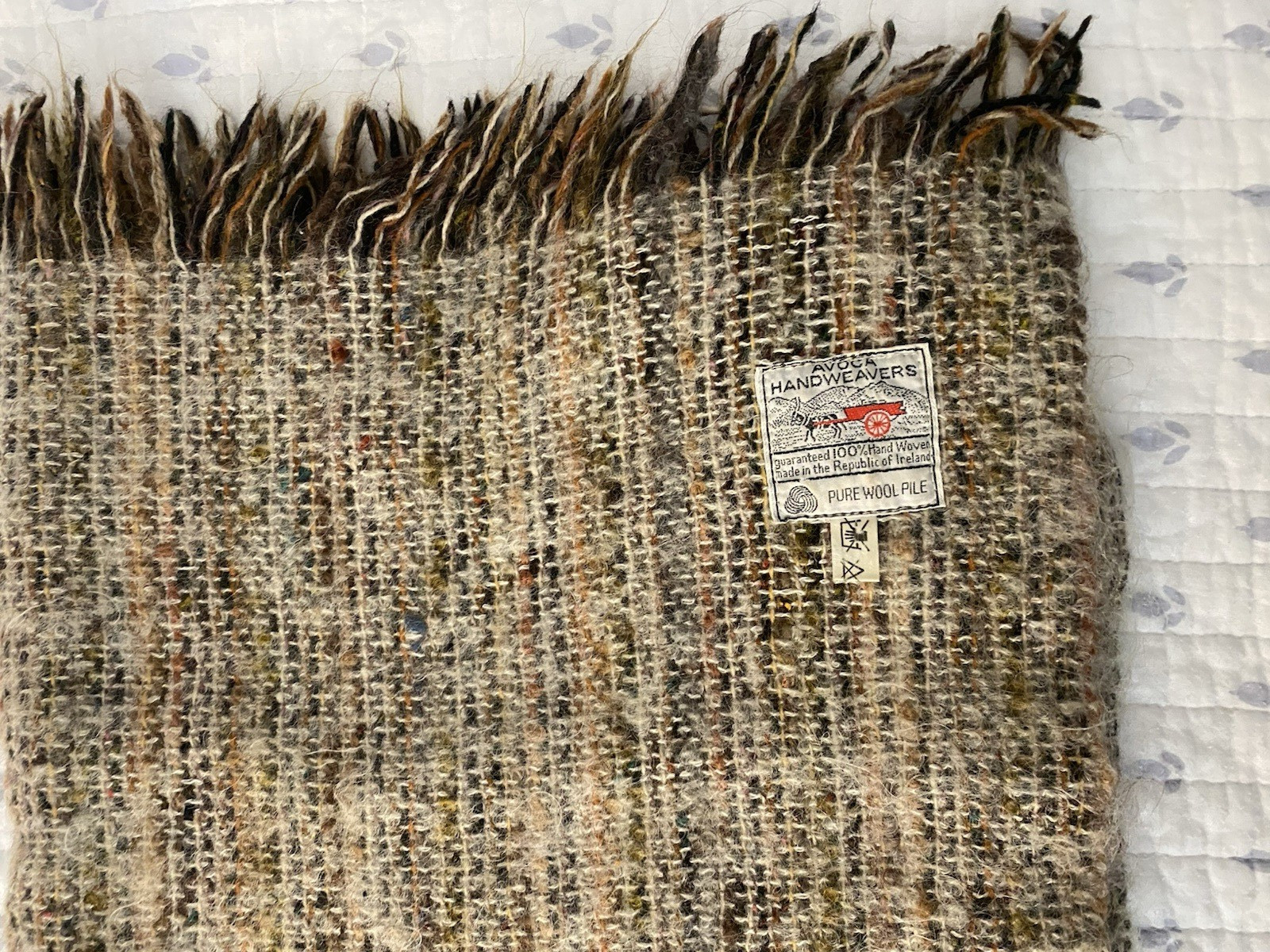 Avoca Handweavers Wool Throw Lap Blanket 37.5" x 25.5" Made in Ireland Fringe gallery