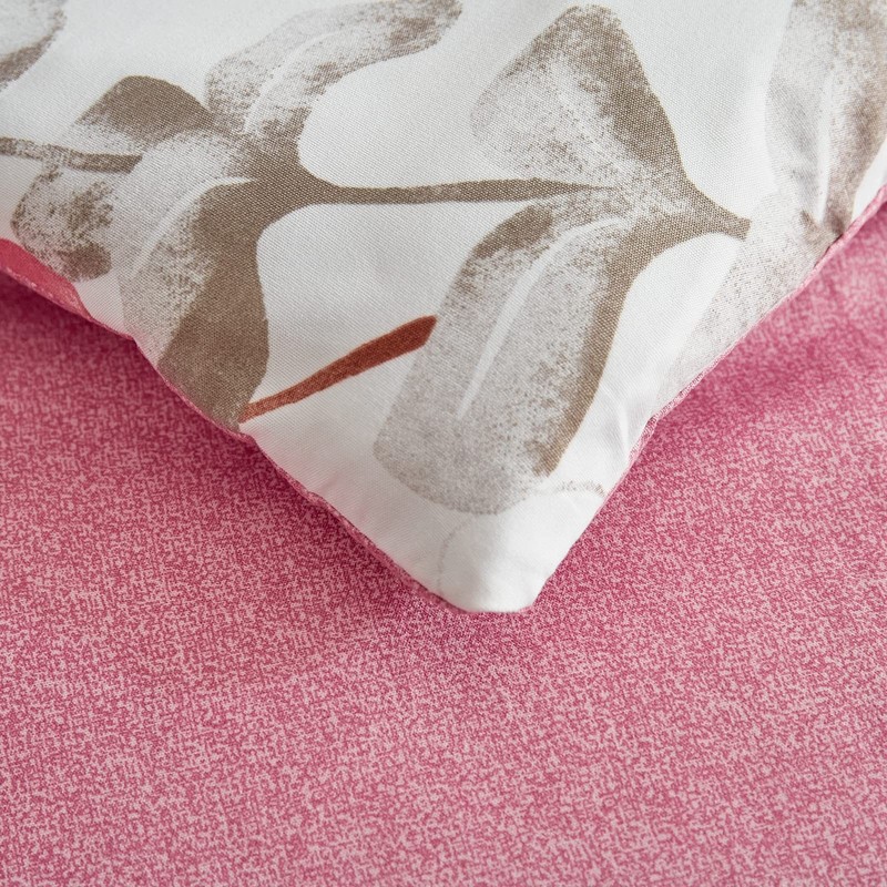 Pink Floral Comforter Sheet Set Bed in a Bag 7 Pieces Queen Size Pink Gray Flowe gallery