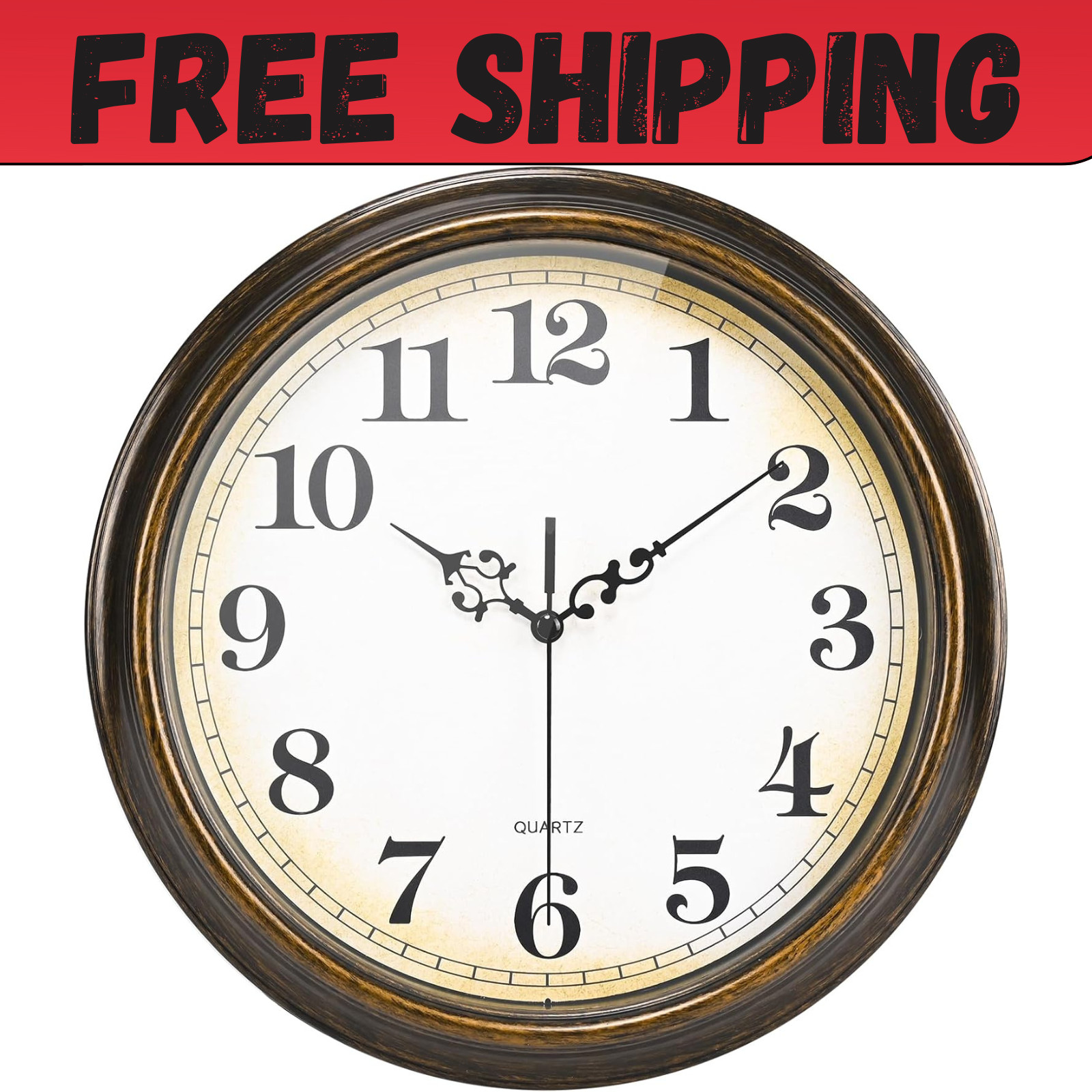 Wall Clock Battery Operated Silent Non-Ticking Vintage Wall Clock for LivingRoom gallery