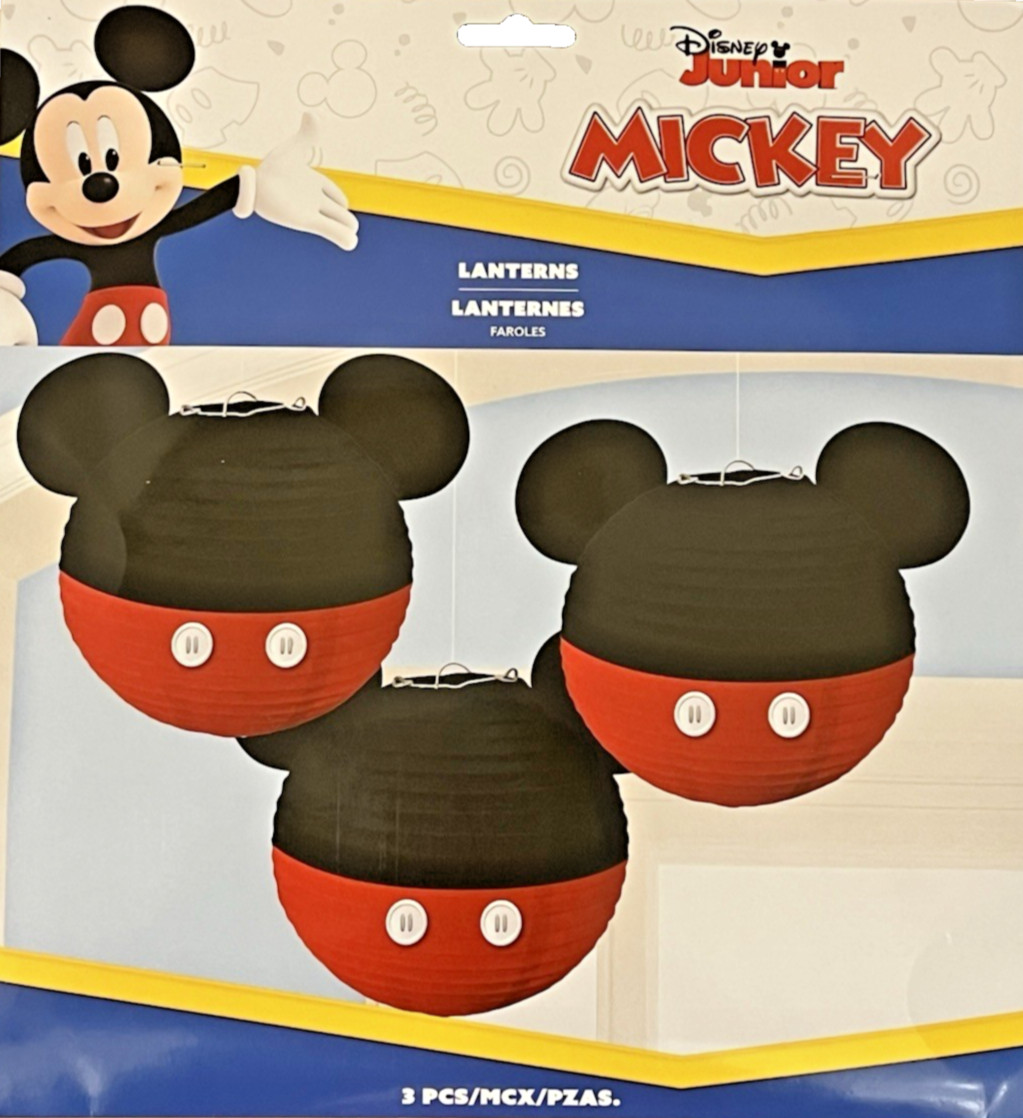 Disney Junior Jr. Mickey Mouse Birthday Party Paper Lanterns Set of 3 Boys Girls gallery