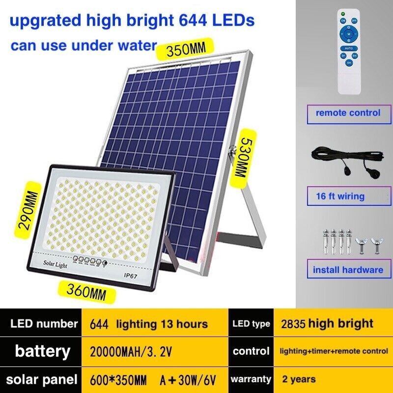 800W LED Solar Flood Light IP67 Dusk to Dawn 20AH battery 20W solar panel gallery