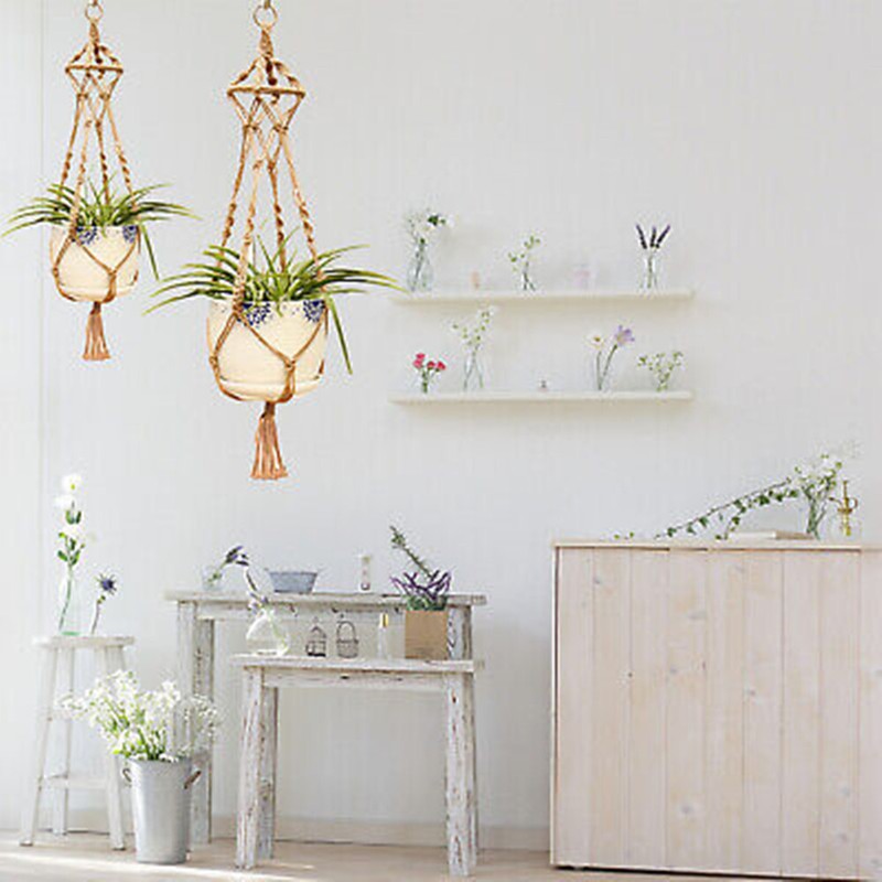 Handmade Flower Pot Hanging Baskets Macrame Plant Hanger Flowerpot Holder Net gallery