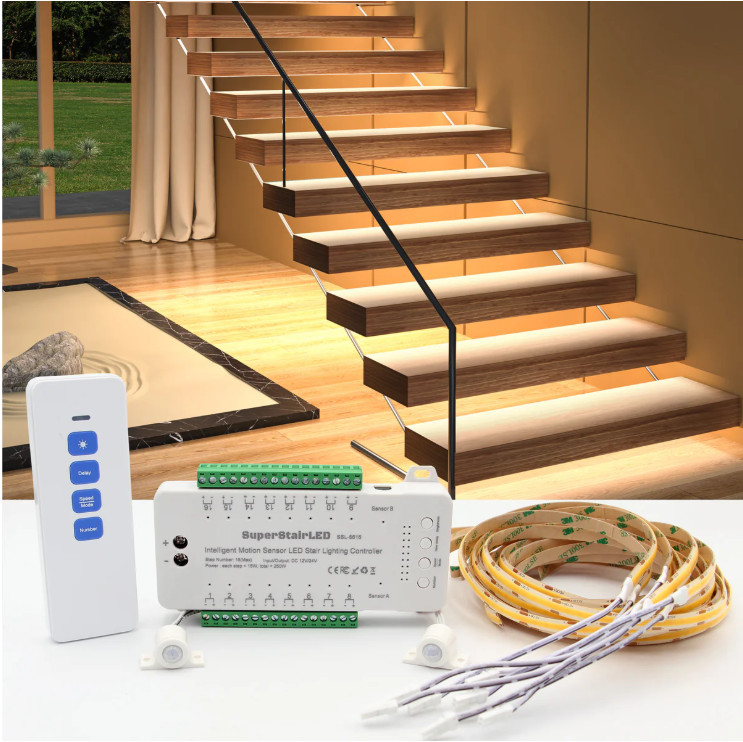 New SuperStairLED -SSL-5616 - Intelligent Motion Sensor - 16 Stairs - 6000K gallery