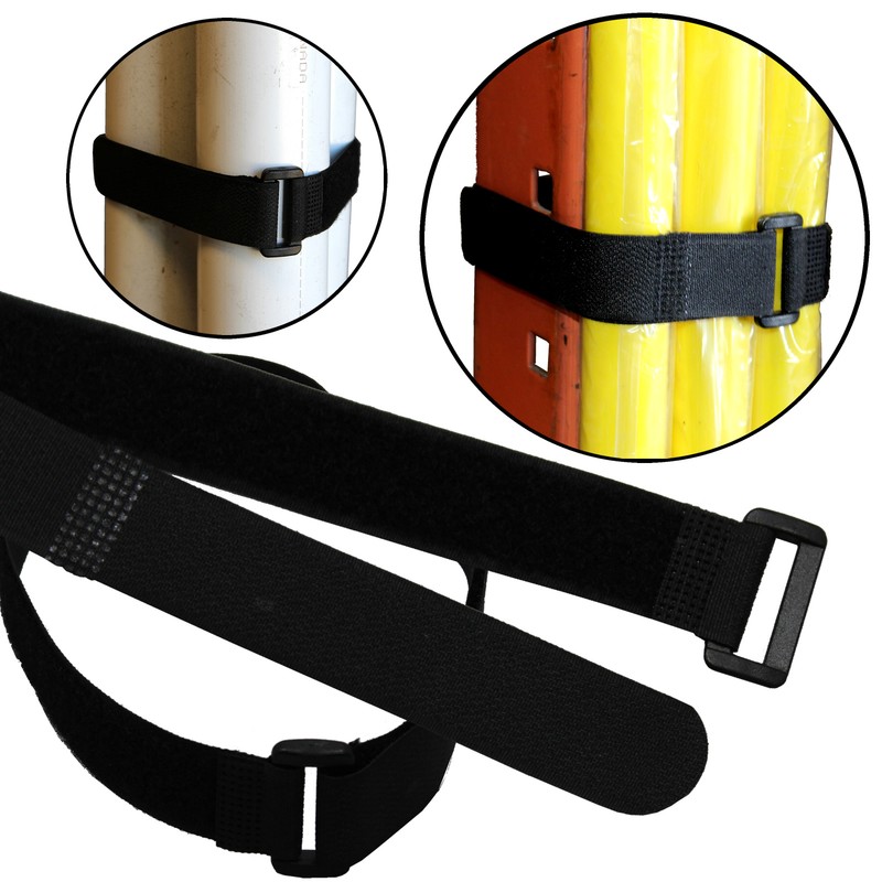 10 pcs 20" by 3/4" Black Wrap Cable Ties Wire Cord Straps Reusable Hook & Loop gallery