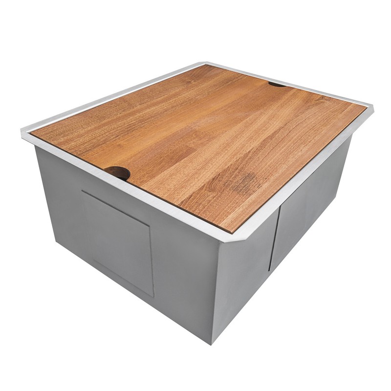 Ruvati 23″ Workstation Ledge Bar Prep Kitchen Sink 16 Gauge Single Bowl– RVH8308 gallery