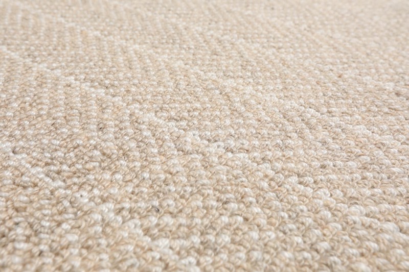 LoomBloom Multi Size Beige Hand Tufted Berber Herringbone New Zealand Wool Rug gallery