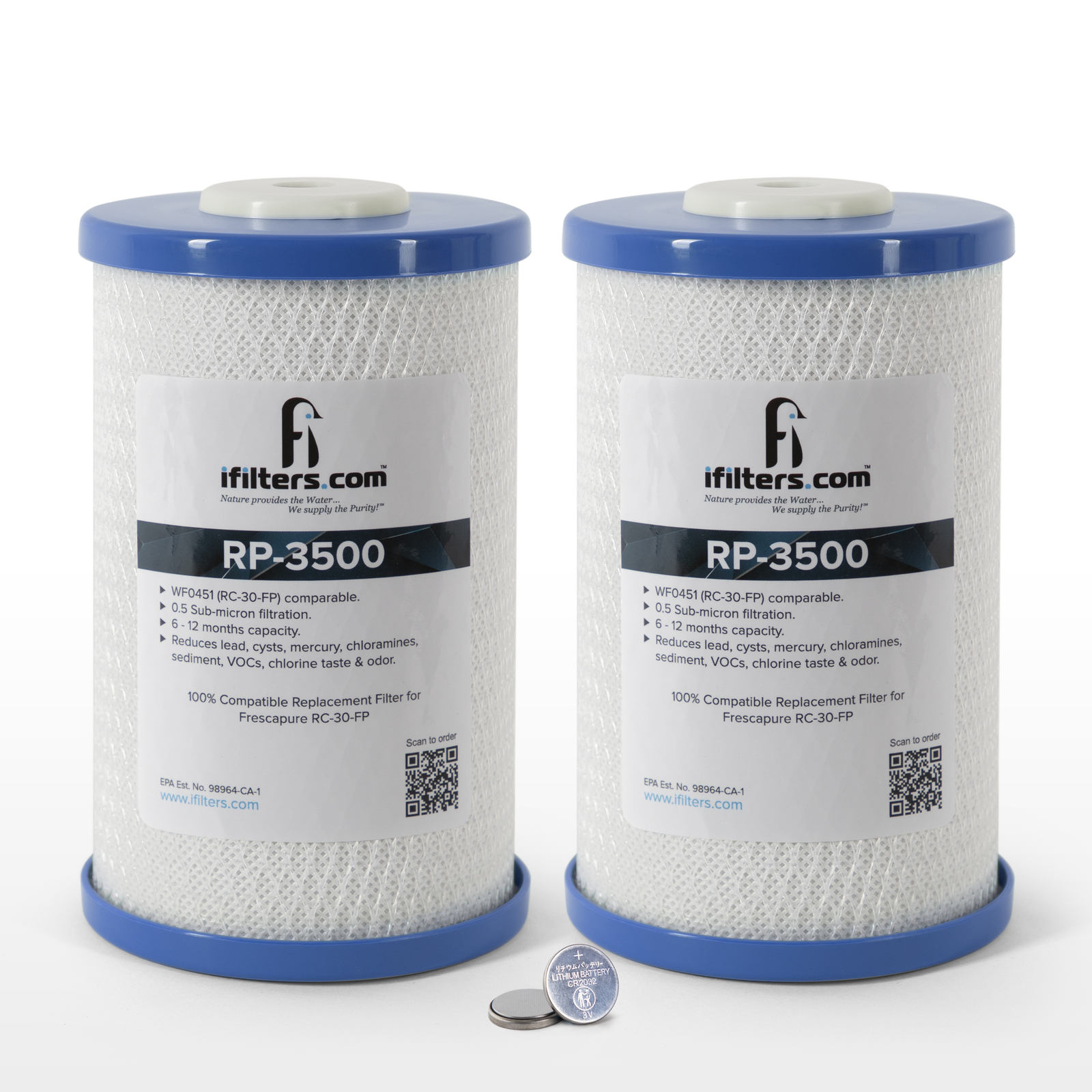 2 Pack RP-3500 Replacement Water Filter, Compatible with Frescapure 3500 WF0451 gallery