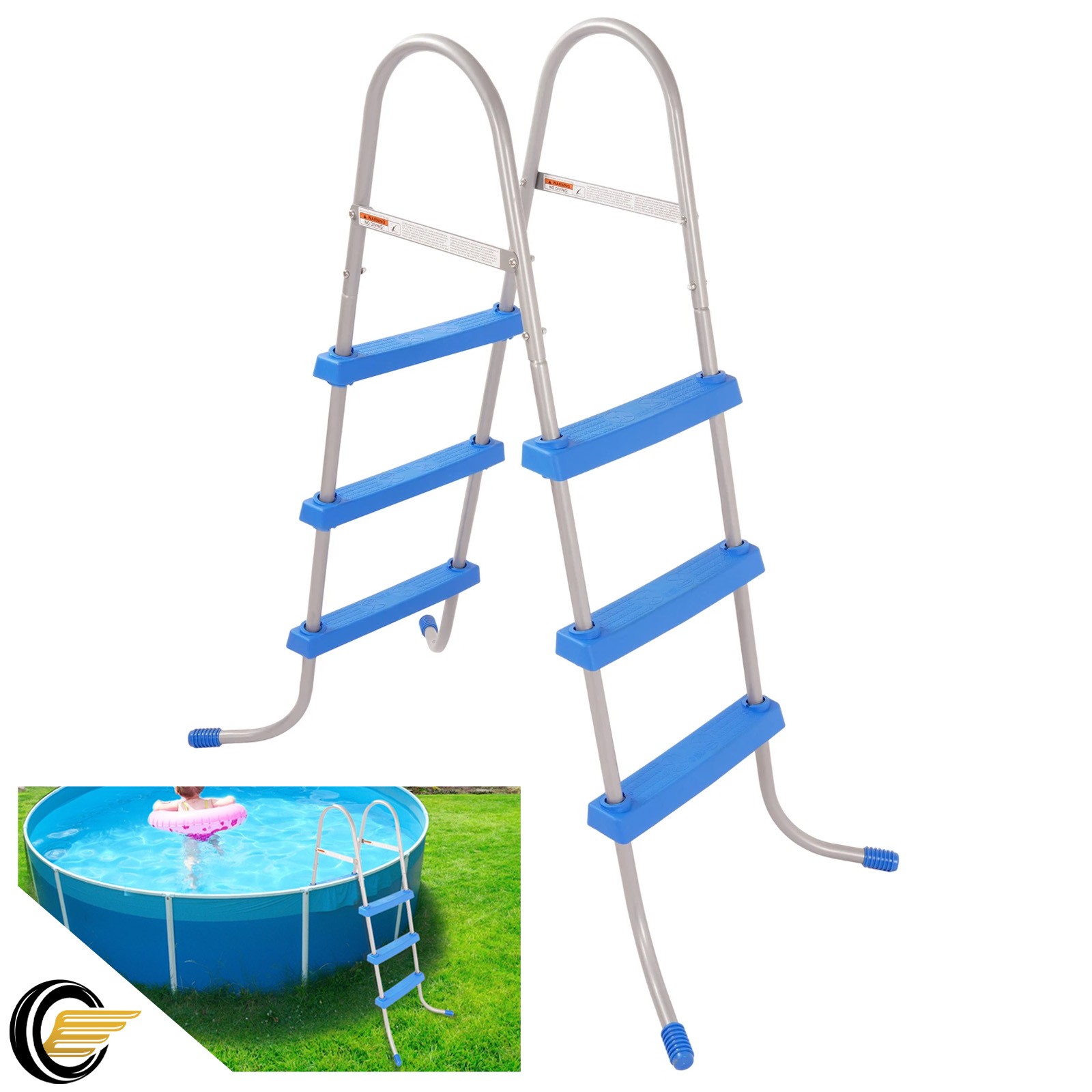 36" Swimming Pool Ladder Above Ground For Entry and Exit Outdoor Swim Pools gallery