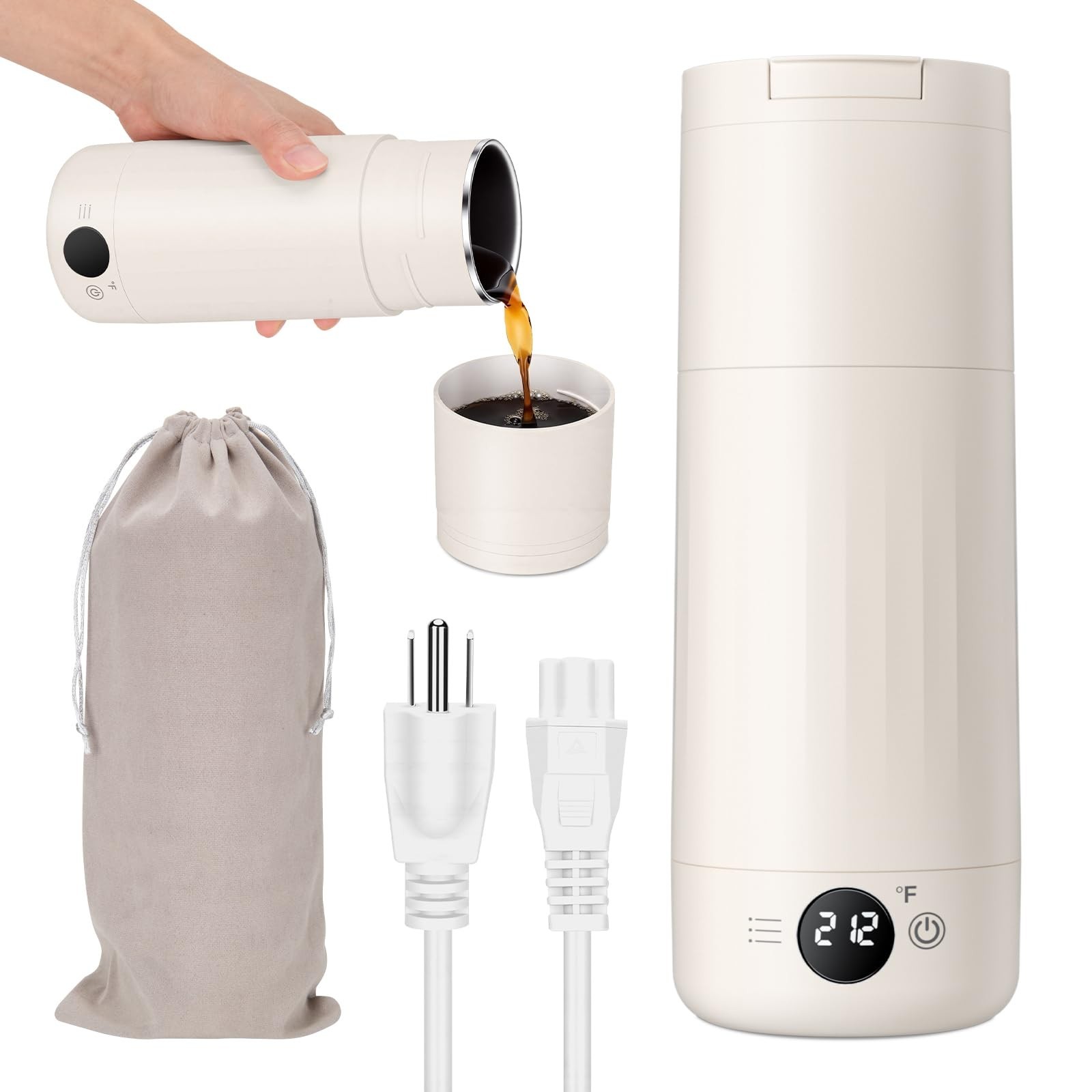 PAHTTO Electric Kettle for 316 Stainless Steel, with 2-In-1 Lid & Cup, 500ML gallery