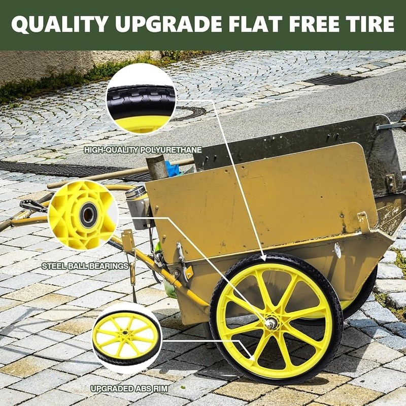 20 Inch Flat Free Tire Solid Airless Wheelbarrow Utility Cart Heavy Duty New gallery