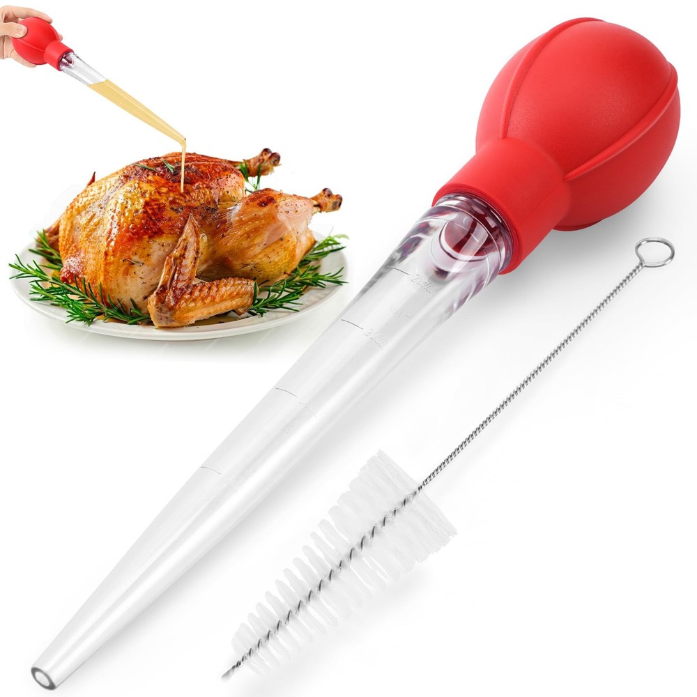 OLESBUR Premium Turkey Basters for Cooking – Baster Syringe Large, Red