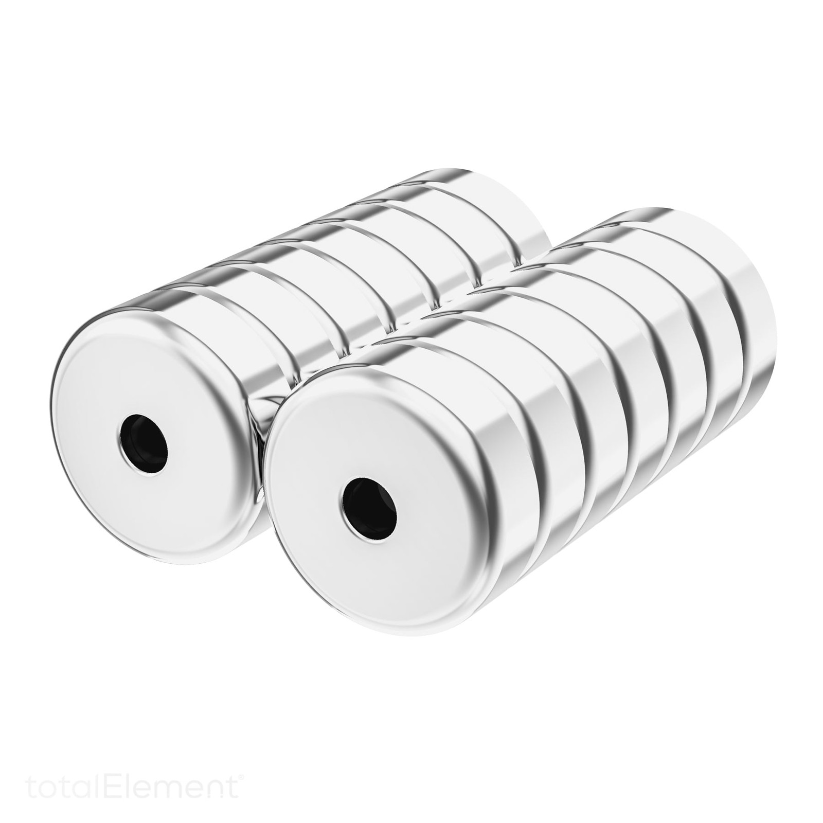 16mm Neodymium Rare Earth Countersunk Cup/Pot Mounting Magnets N52 (14 Pack) gallery