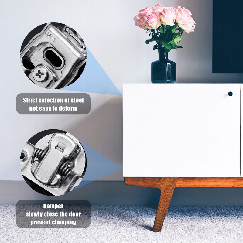 1/2" Overlay Soft Close Face Frame 105° Compact Door Cabinet Hinges Handware Lot gallery