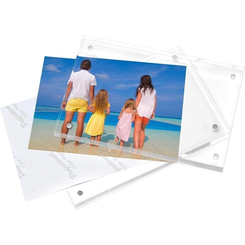 Acrylic Picture Frame Freestanding Double Sided Thickness Frameless Magnetic New gallery