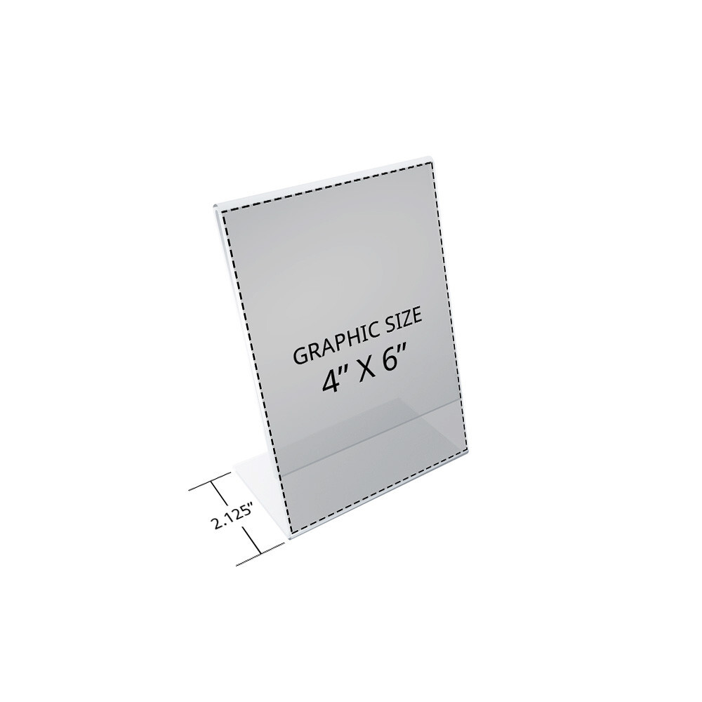 Azar Displays Angled L-Shaped Frame 4"x 6''High, 10-Pack gallery