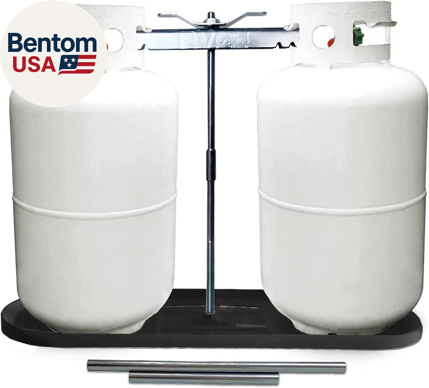 RV Dual Propane Tank Mounting Rack 40Lb,30Lb and 20Ld Tanks for Camper and Trave gallery