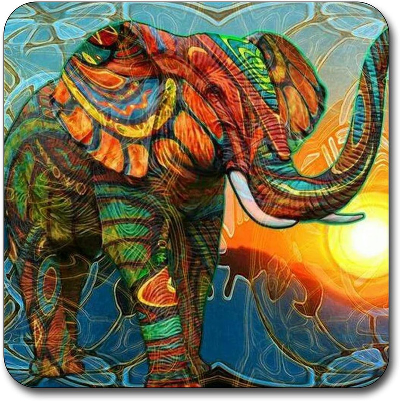 Elephant Pattern Square Set - Made of Recycled Rubber - Set of 4 … gallery