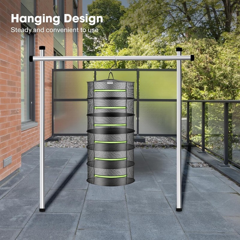 VIVOSUN 2-8 Layer Herb Drying Rack Hanging Mesh Net Zipper & Pruner Collapsible gallery