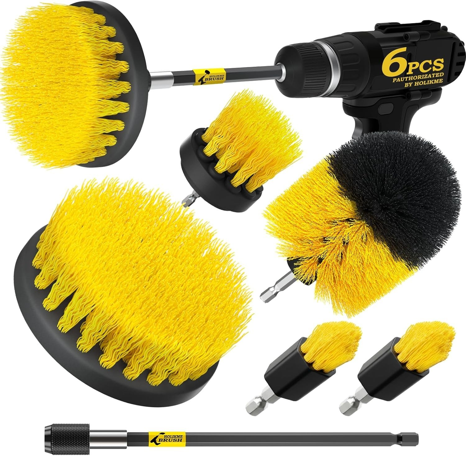 6Pack Drill Brush Power Scrubber Cleaning Brush Extended Long Attachment Set All gallery