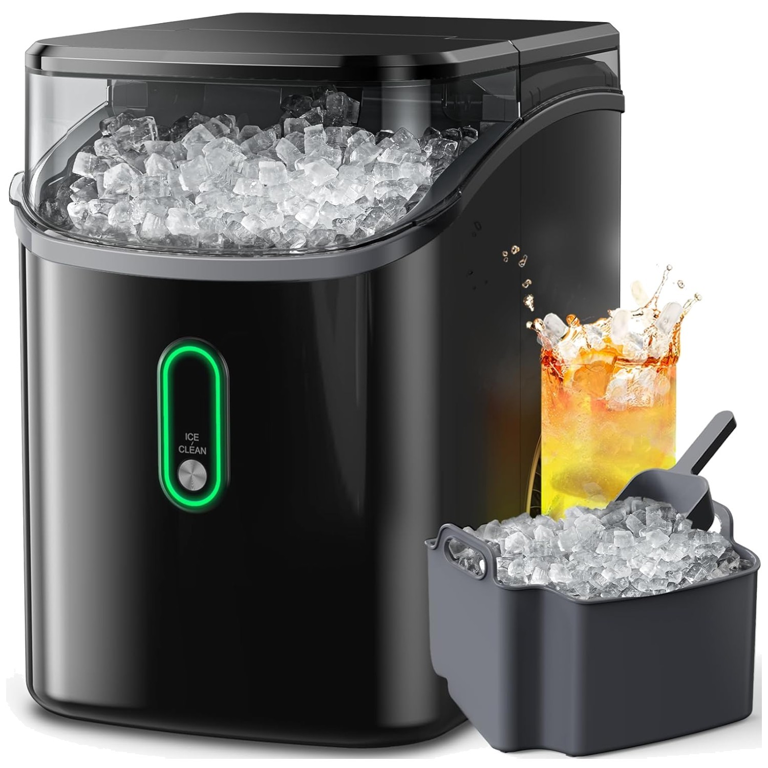 Compact Countertop Nugget Ice Maker for Quick Refreshing Drinks, 33lbs Capacity gallery