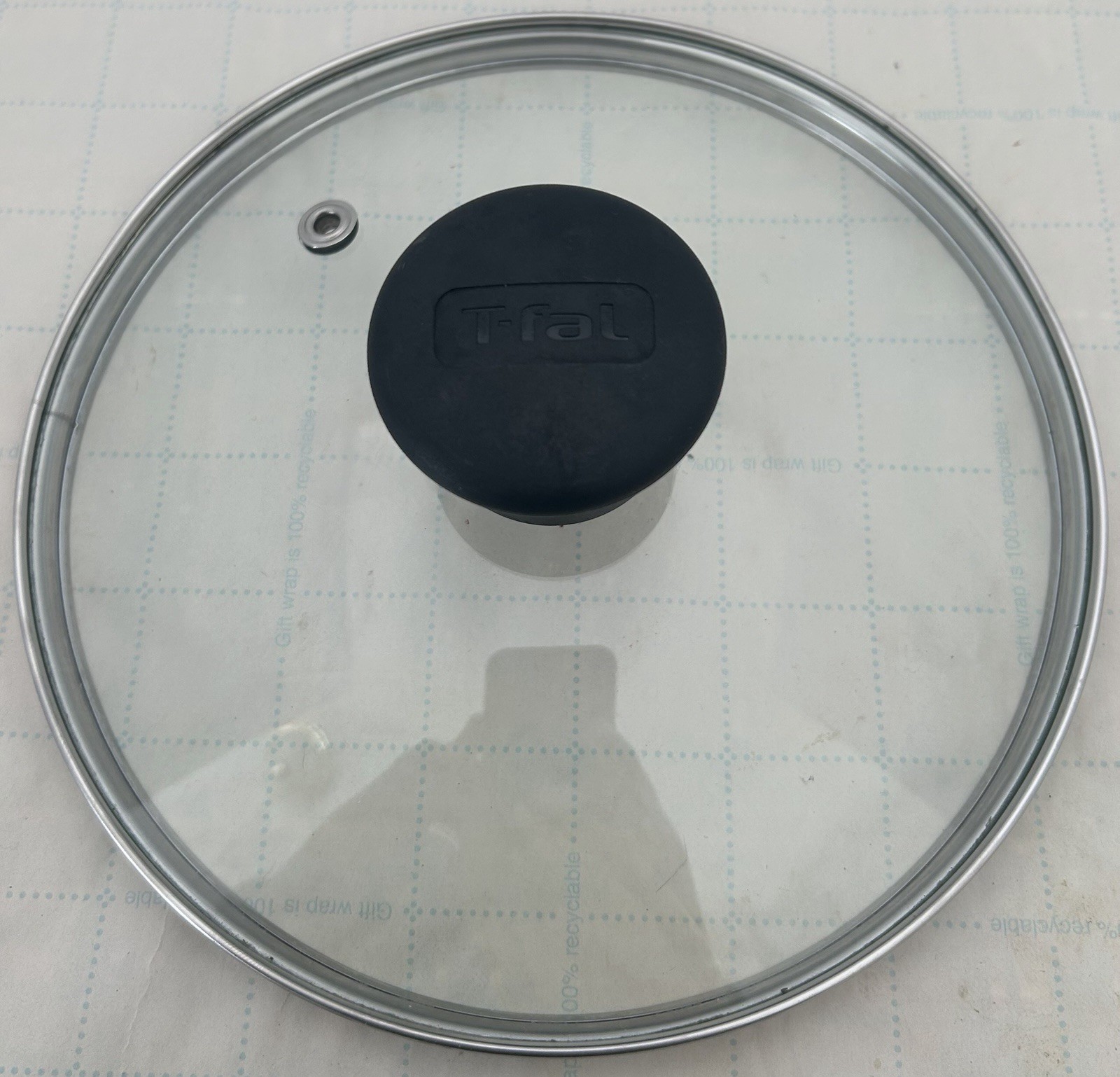 T-Fal Tempered Glass Lid 7.25" Vented Black Plastic Knob Pan Lid Replacement gallery