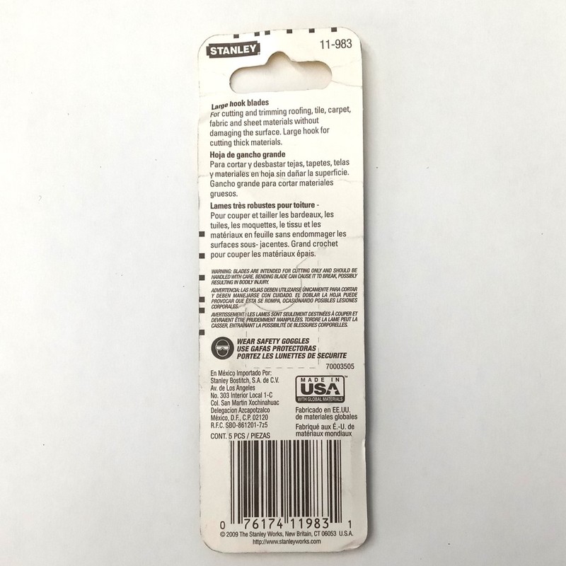 Stanley Large Hook Blades 5pk 11-983 gallery