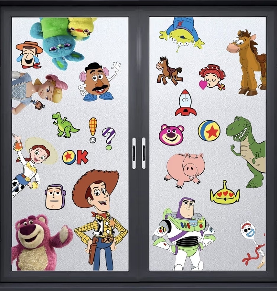 TOY STORY Window Clings Decals, Removable for Glass, Birthday Party - Woody Buzz gallery