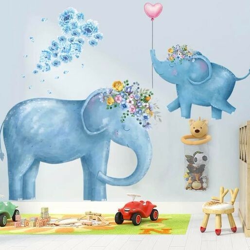 Ext Large High quality PVC Removable elephants wall Decal for kids rooms- DIY gallery