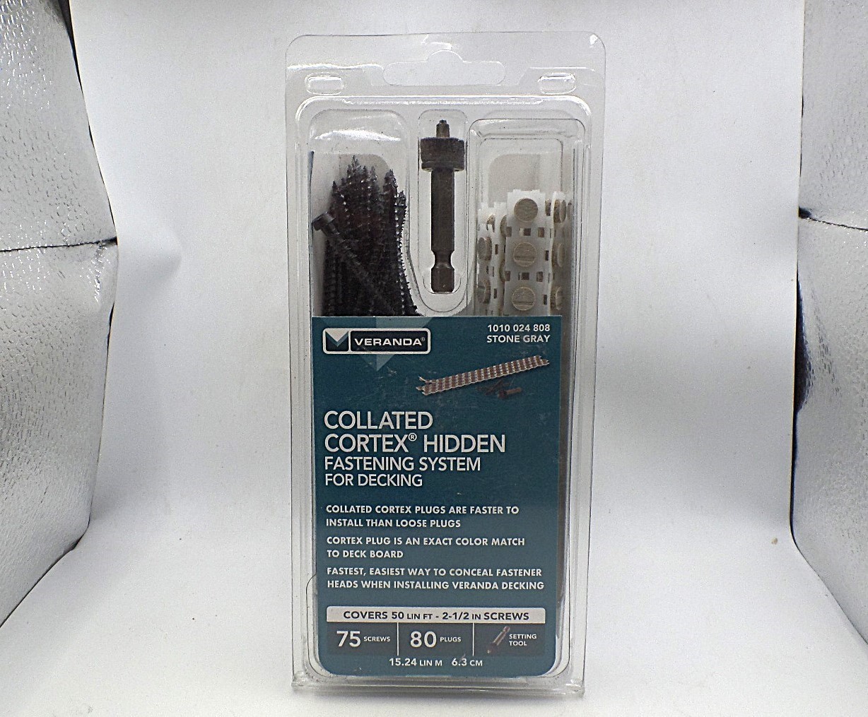 FASTENMASTER COLLATED CORTEX HIDDEN FASTENER VERANDA DECK 2-1/2" STONE GREY 75PC gallery