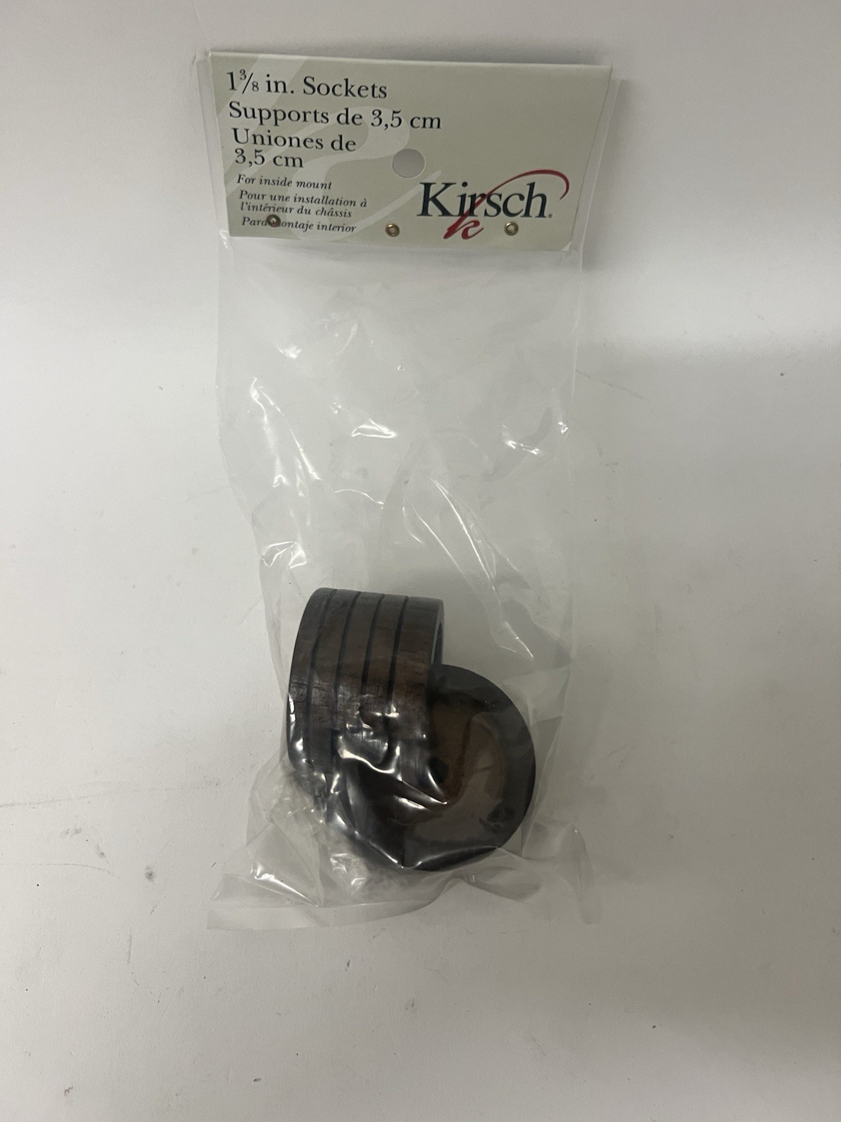 Kirsch Wood Trends Inside Mount Bracket – Fits 1 3/8” Curtain Rod – Dark gallery