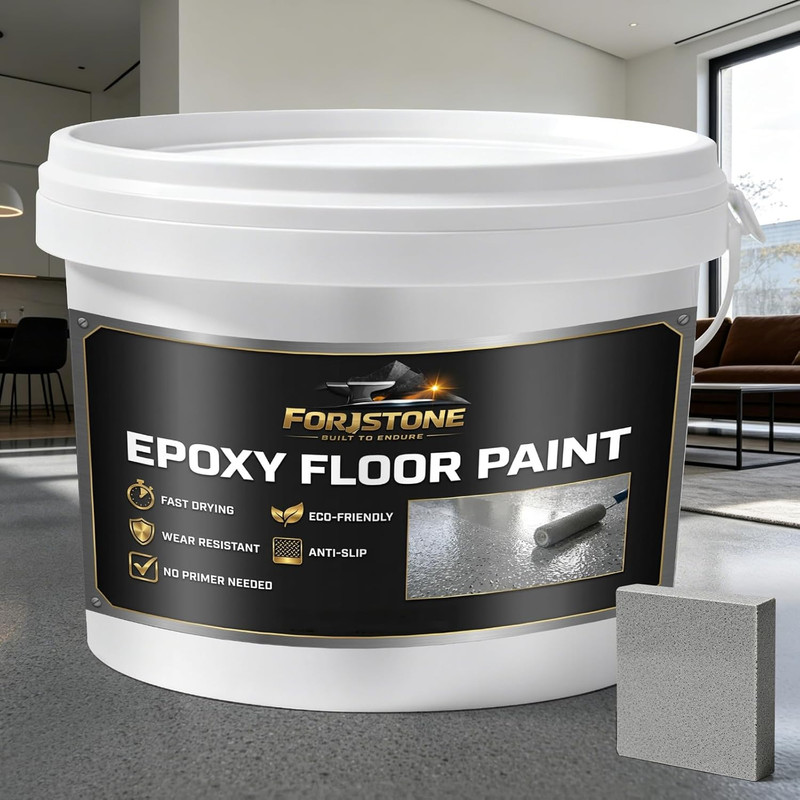 Epoxy Floor Paint Kit Colored Sand Self Leveling Concrete Garage 2KG gallery