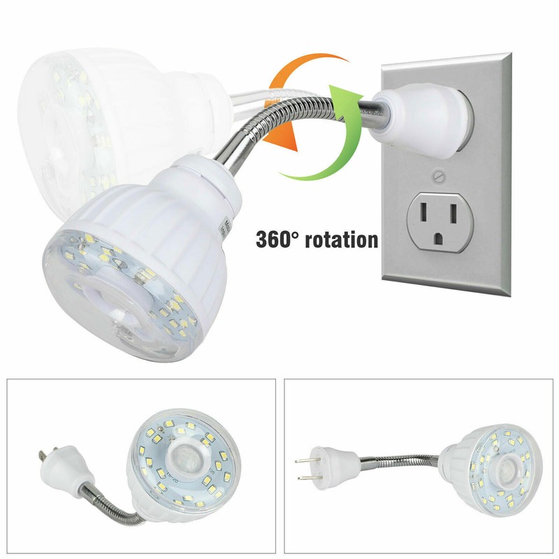 LED Motion-Activated Sensor Night Light AC Outlet Plug-In Wall Stair Lamp Indoor gallery