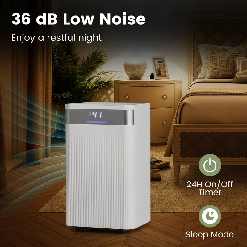 32 Pints Dehumidifier 2000 Sq.Ft Portable Dehumidifier with 3-Color Indicator gallery