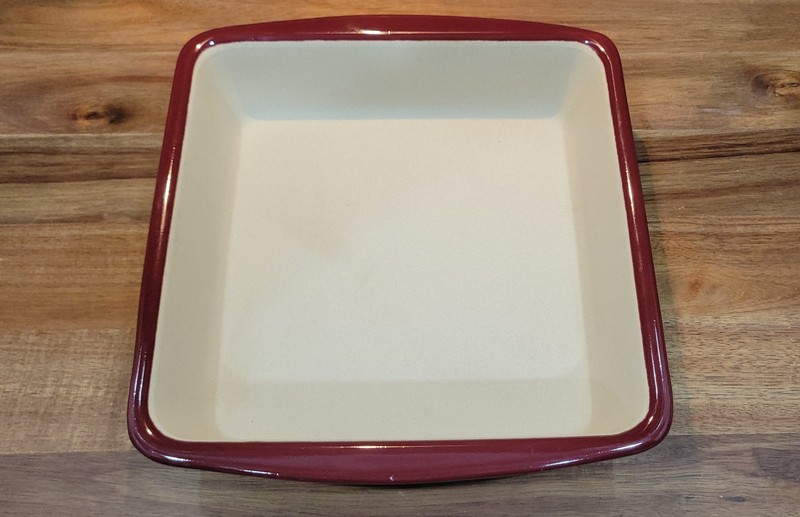Pampered Chef 1339 Stoneware Square Pan Cranberry 9x9x2 Dish Baker Unused No Box gallery