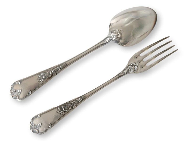 Antique French Silverplate Flatware Service for 12 gallery