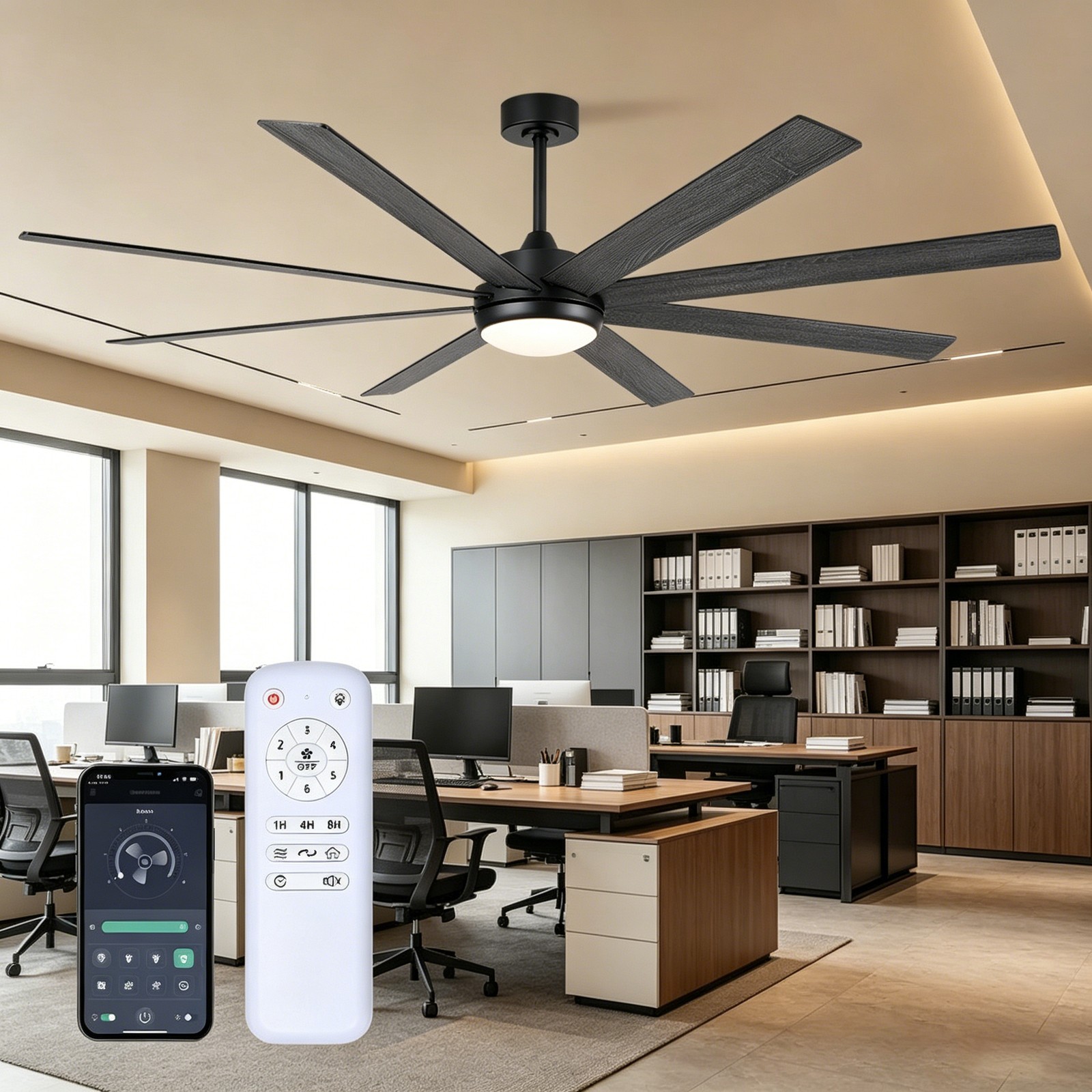 Reversible DC Motor Smart Ceiling Fan Light, Quiet Height Adjustable Indoor gallery