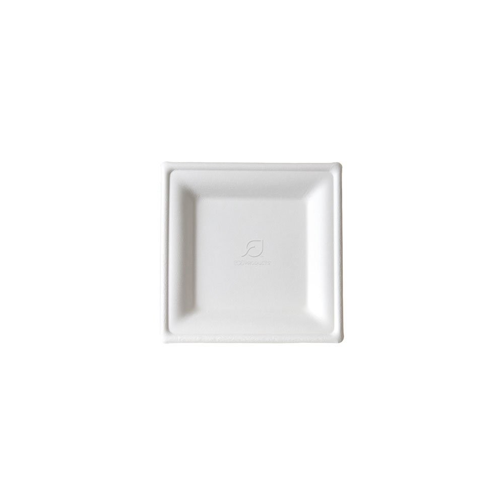 Eco Products Disposable Square Sugarcane Plate Eco-Friendly Compostable Grease gallery